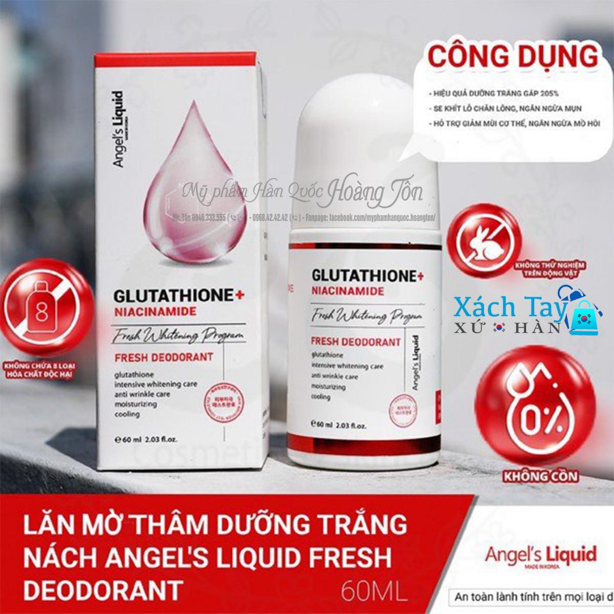 glutathione lăn nách khử mùi, trị thâm Hàn Quốc Lăn Nách Angel's Liquid Mờ
